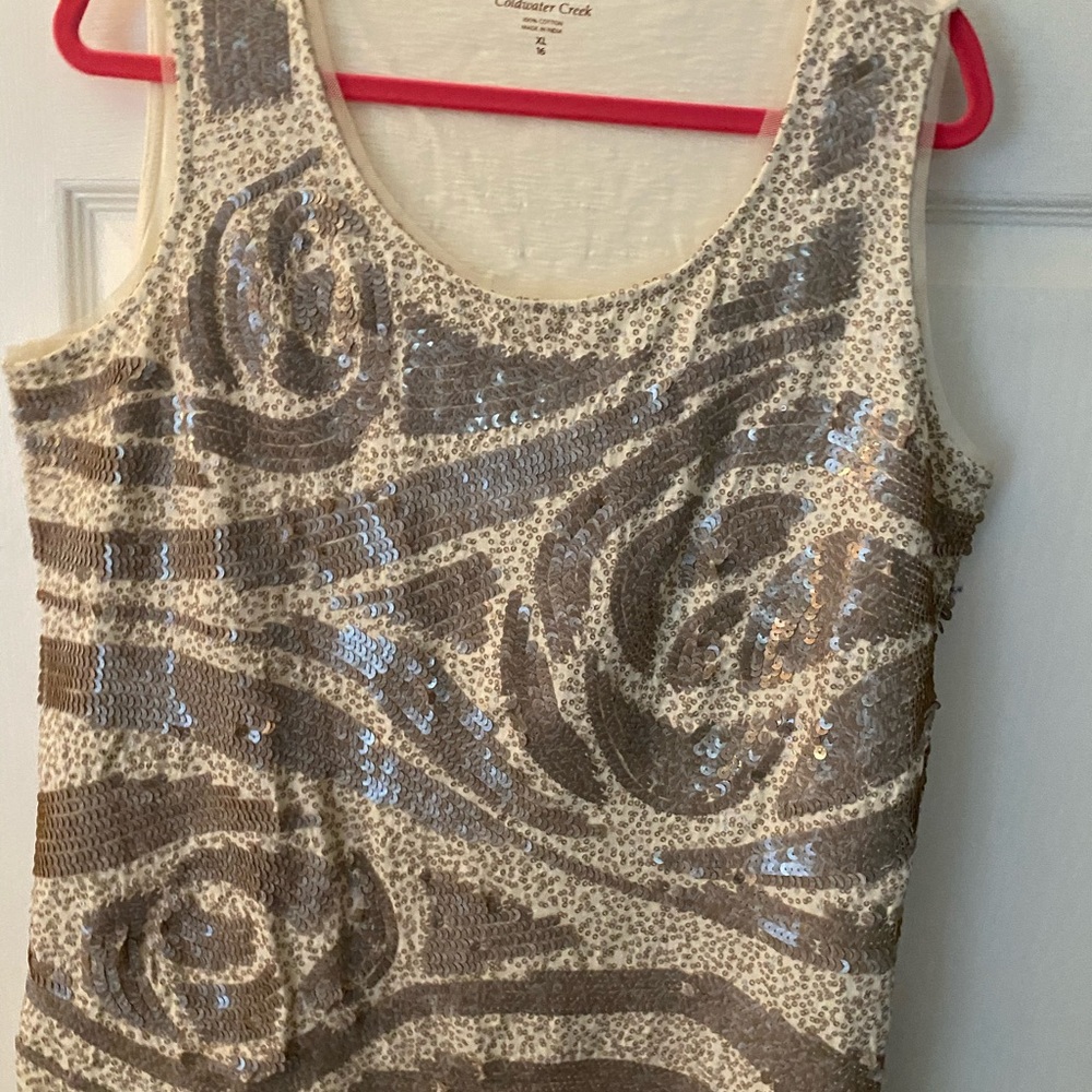 Sequin summer sleeveless tank top xl